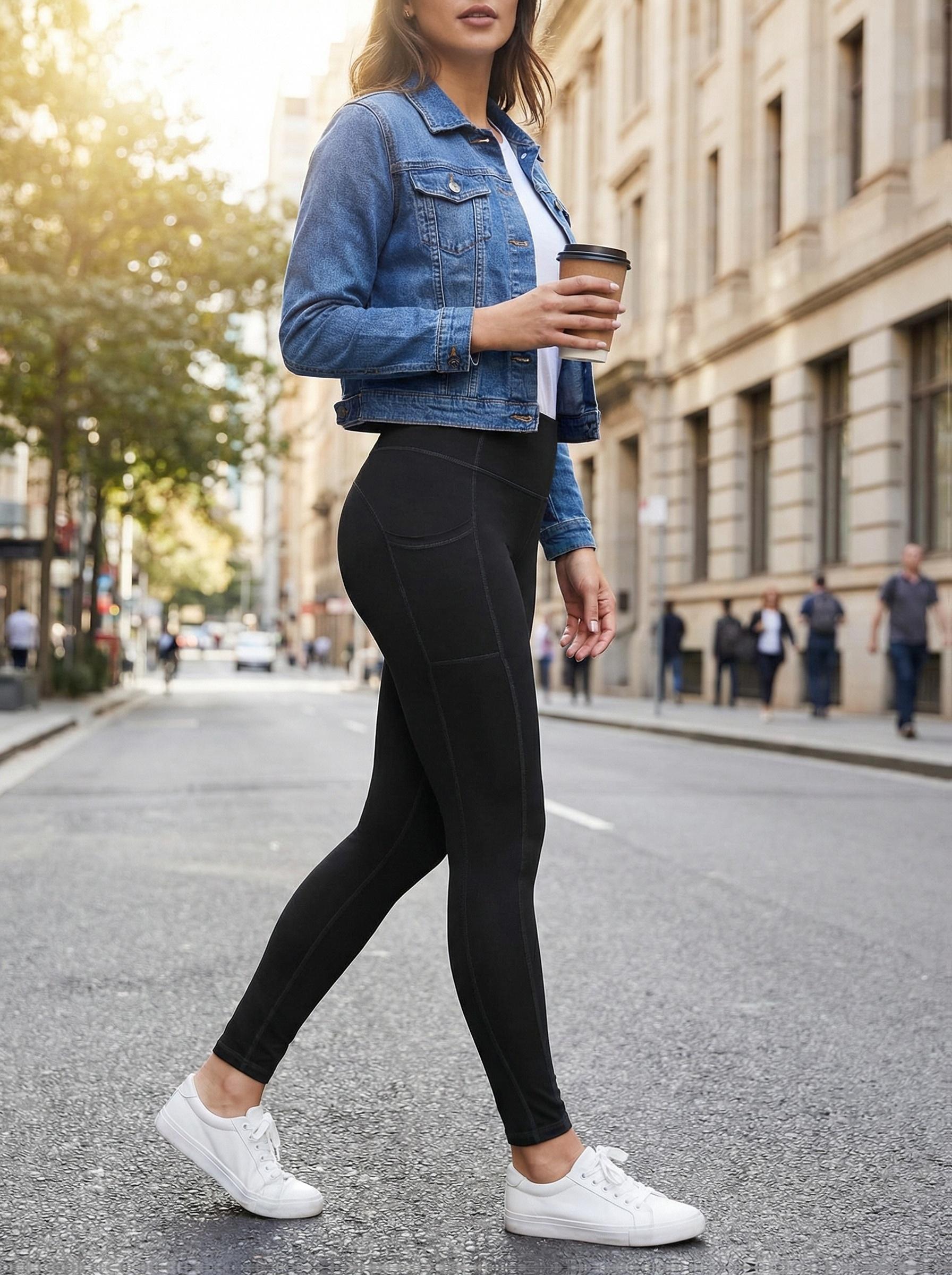 Women'S Yoga 9 Pants Padded Plain-Colored Base Pants with Pockets Cropped Yoga Leggings Butt Lifting Design High Rise Booty Yoga Pants Soft Stretch