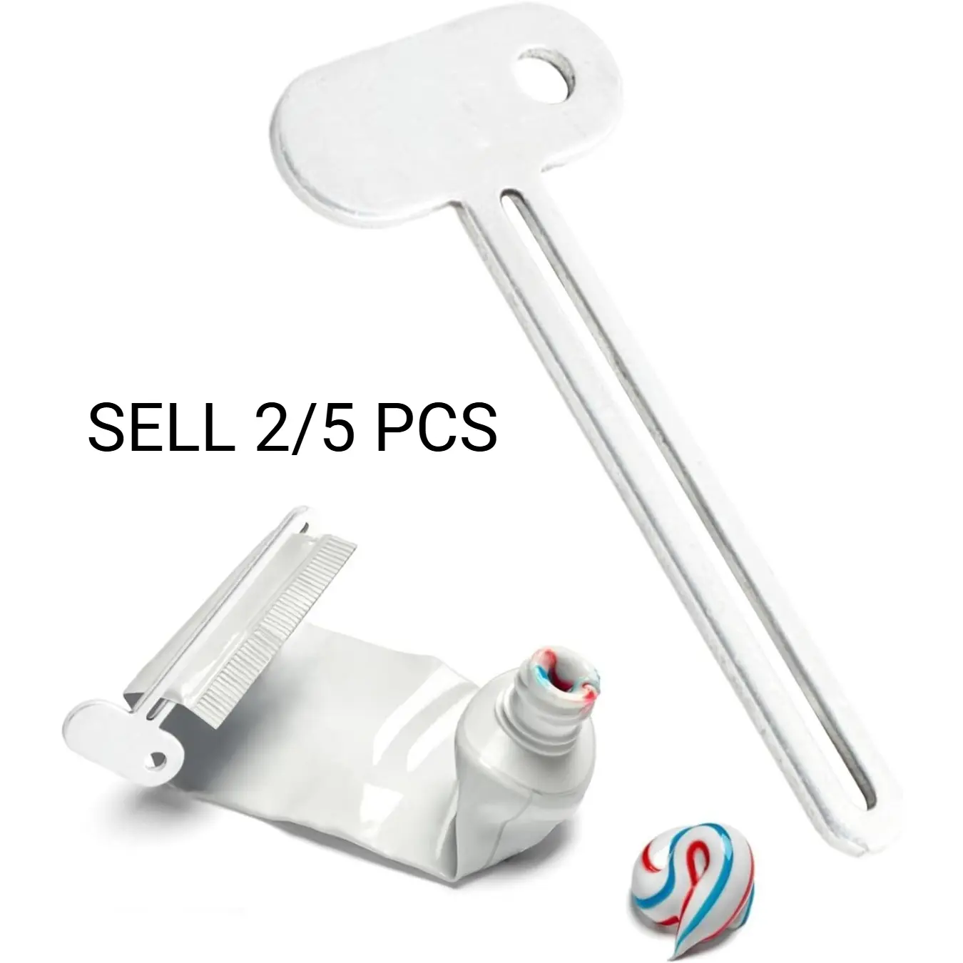 2/5 Pack Stainless Steel Toothpaste Squeezer Keys, Metal Tube Roller Wringer Dispenser Tools, Multi-Purpose Tube Squeezer for Cosmetics, Cream, Paint & Hair Dye