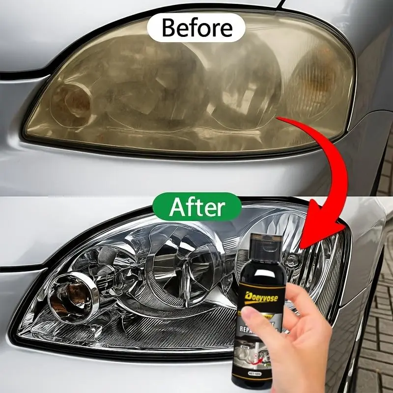 Car Headlight Restoration Kit, Restorer, Easy, Enhanced Safety, Brightening, Removes Yellowing, Oxidation, Scratches, Fog, Enhances Night Vision, Visibility, Suitable for LED/hid/halogen Bulbs