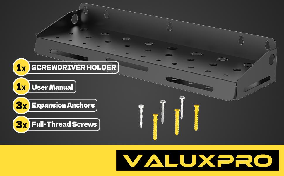 Screwdriver Organizer Wall, Screwdriver Holder Rack Tool for Workshop, Shed,, Home, Stores up to 29 Screwdrivers or Small
