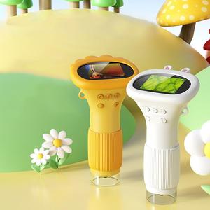 portable microscope, 1 count mini handheld digital microscope, mini outdoor microscope, ips screen electronic magnifier with 8 adjustable led lights suitable for daily, tween gifts, tech gadgets