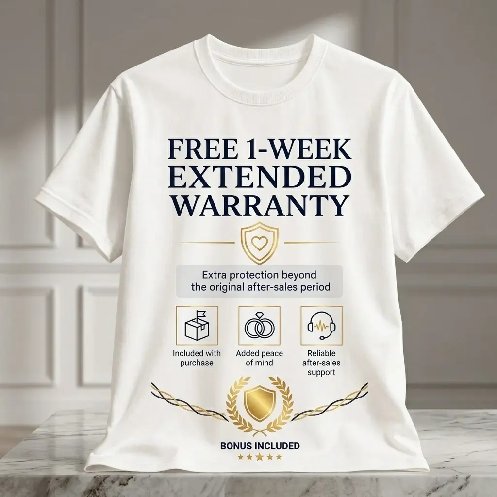 Trendy T-Shirt After-Sale Warranty Certificate Casual Fabric Breathable Tee