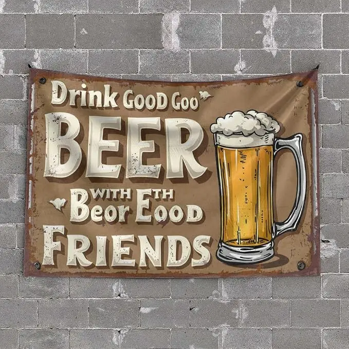 Man Cave Bar Enjoy Delicious Beer With Great Companions Tapestry Bar Stuff For Man Cave Vintage Bar