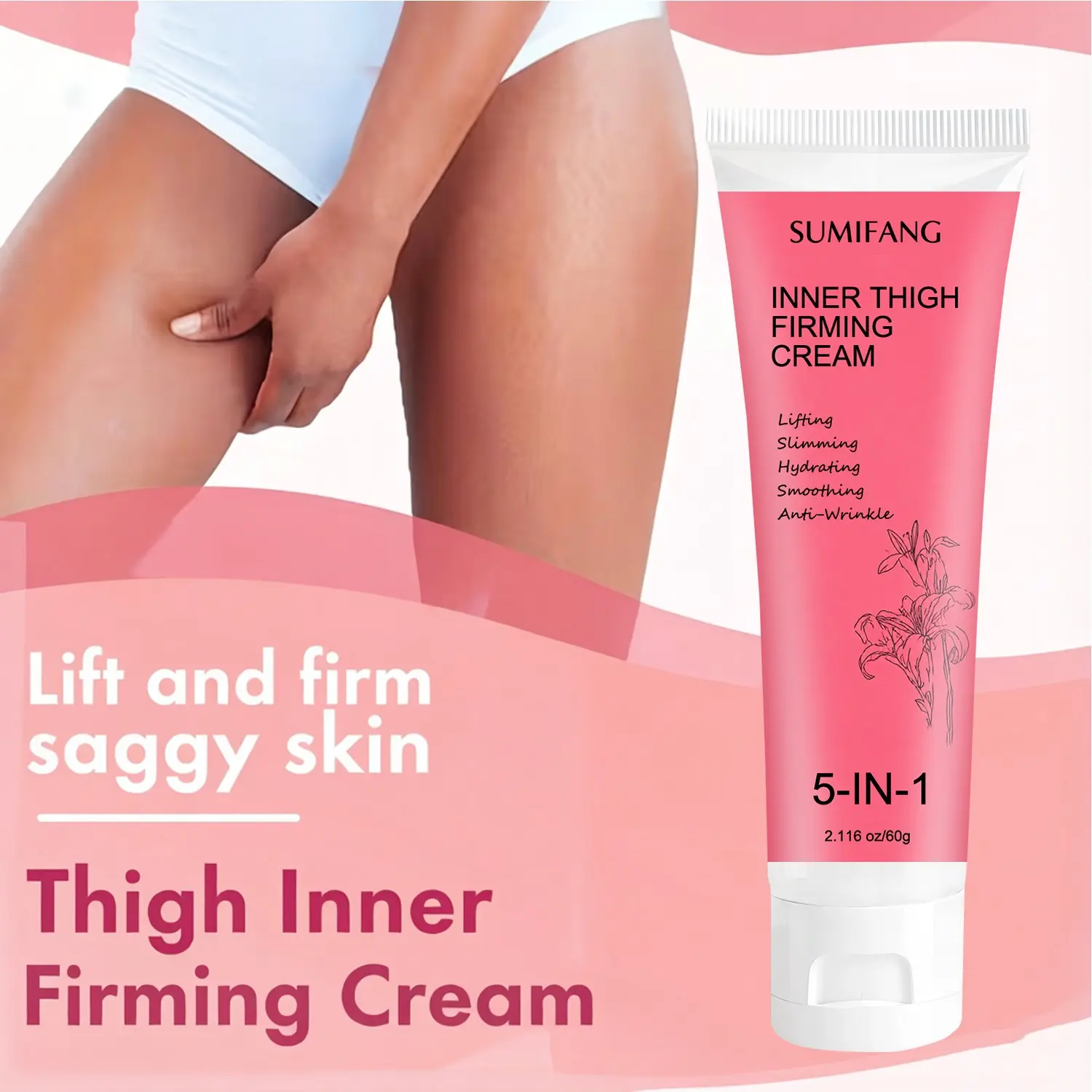 Five-In-One Thigh Inner Firming Cream, Long-Lasting Hydration, Tightens Loose Skin, Smooths Dry Texture, Multi-Body Use, Daily Care