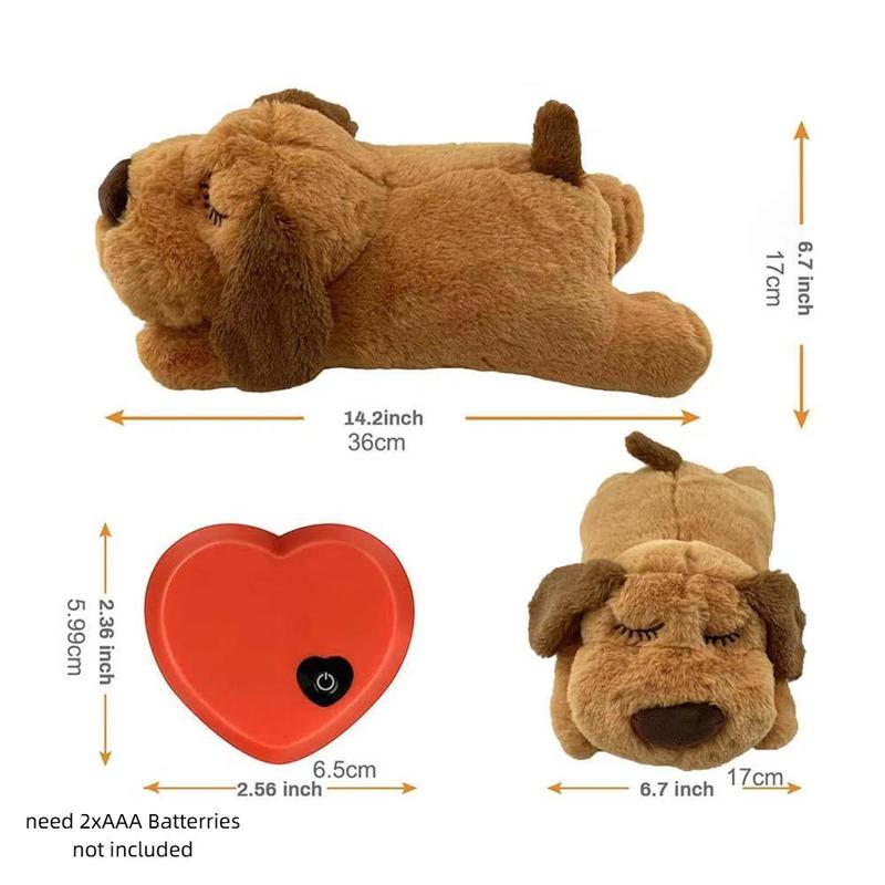 Dog Anxiety Companion Sleep Simulation Heartbeat Plush Toy, Calming Plush for Aggressive Chewers, Durable Chew Toy, Cute Dog Plush for Calming, Pet Chew & Interactive Toy, Dog & Cat Accessories