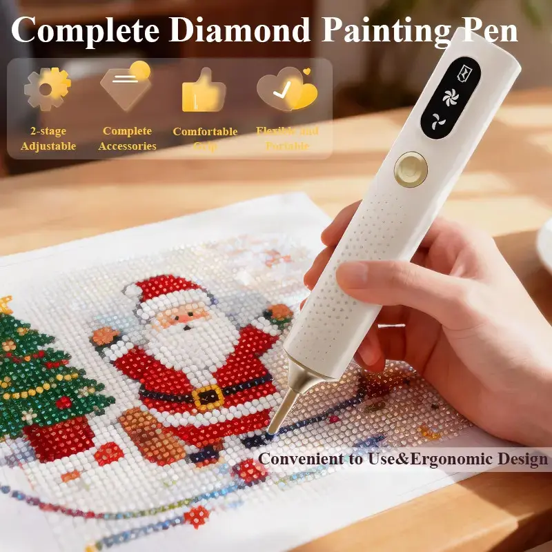 Wireless Vacuum Suction Diamond Painting Electric Pen, USB Rechargeable Dual Strength Suction Drill Pen, All Matching Accessories Included, DIY Diamond Art Supplies for Beginners, Perfect Gift Choice