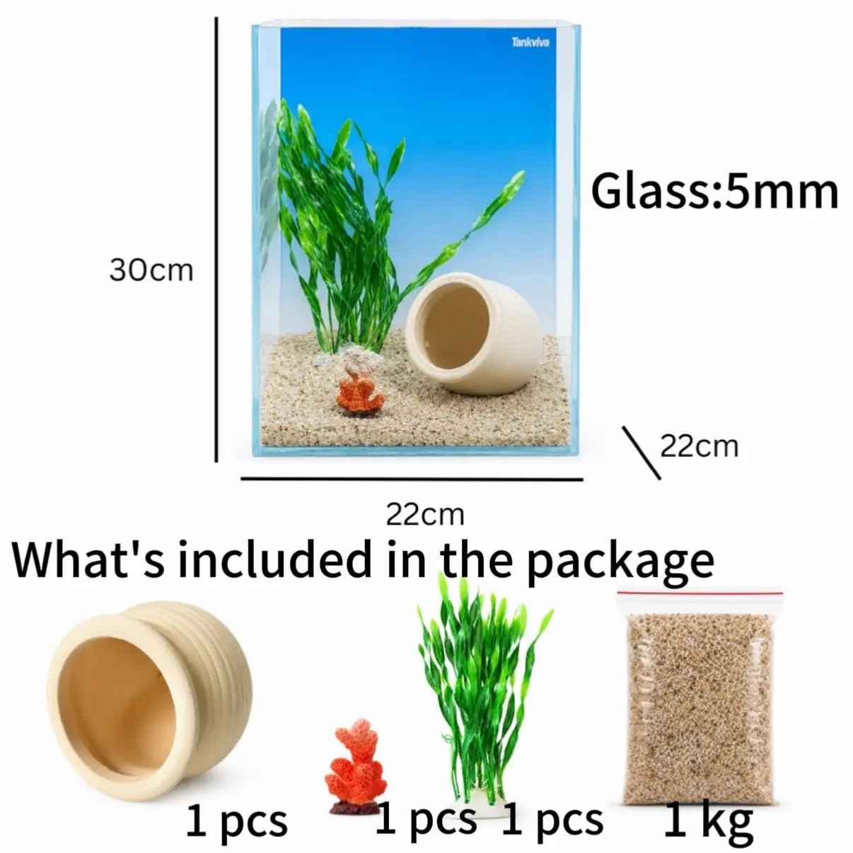 Square High Tank, Ultra-Clear Transparent Fish Tank, Complete Aquarium Set, Ideal for Aquatic Lovers, Durable & Stylish Design