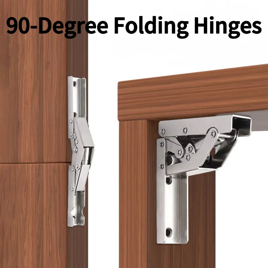 90-Degree Folding Hinges, No-Drill Bridge Hinges, 180-Degree Flat Spring, Shelf Hinges, Hidden Brackets, Dining Table Fasteners, Furniture Components, Door Hardware