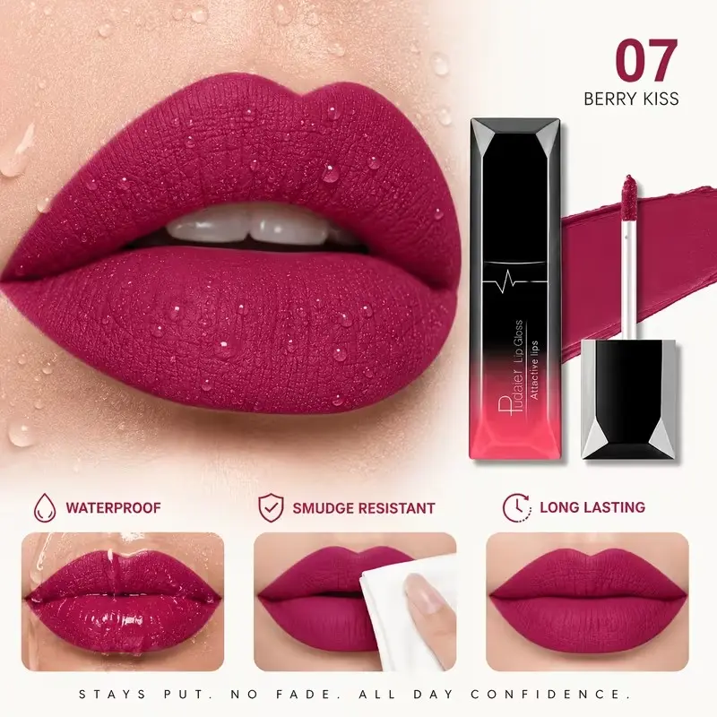 Velvet Matte Liquid Lipstick, 21 Shades, Long-Lasting Waterproof Finish, Berry & Nude Tones, Perfect Valentine's Day Gift, Rich Pigmentation