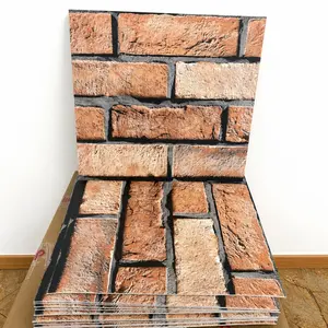 3D Retro Brick Pattern Tile Stickers, 20-piece Set, Self-adhesive Foam Wall Stickers with Thickened Design, Easy to Peel and Stick, Neat to Cut, Ideal for Decoration of Living Rooms, Bedrooms and Kitchens at Home