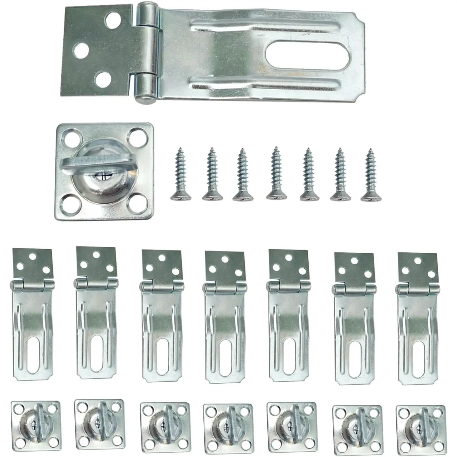 3-1/2" Swivel Staple Safety Hasp Latch, Door Hasp Latch Lock with Twist Knob for Fence, Gate, Cabinet, 8 Pack