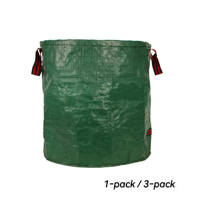 72 Gallon Reusable Yard Waste Bag, Large Lawn Garden Bags, Heavy Duty Collapsible Garden Leaf Trash Container, Stand-Up Grass Clipping Bin, Garden Supplies, with Reinforcement Ring and Handles