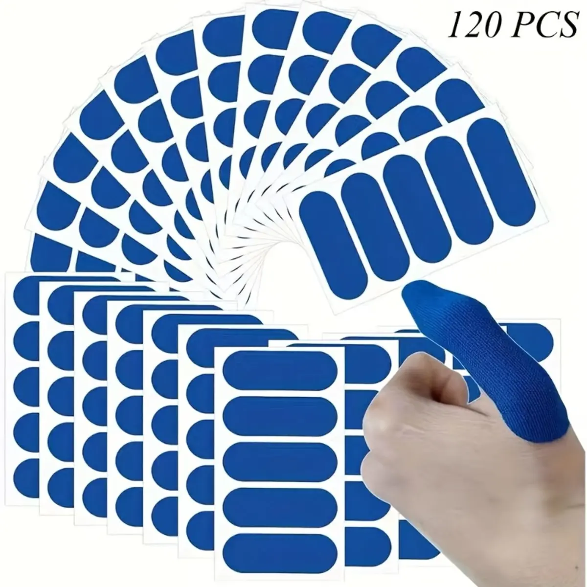120PCS Blue Bowling Thumb Tape, Durable Polyester Finger Protection Tape for Bowlers, Anti Slip and Wear Resistant Thumb Wrap for Men and Women, Ideal for Bowling Practice, Competition and Game Room Accessories, Comfortable Fit, Easy Tear Sports Gear