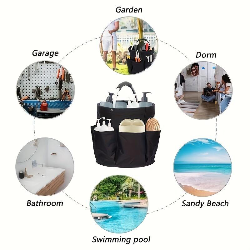 Foldable Storage Basket, Collapsible Baskets, 1 Count Multi-Functional Garden Tool Tote with 6 Pockets, Portable Organizer Bag with Rounded Handle, Multipurpose Basket for Home, Office, Dormitory and Outdoor Use # GLOBAL PICKS