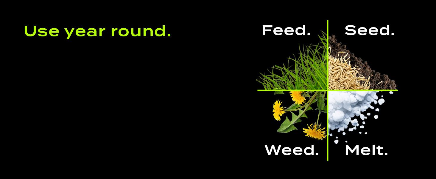 AGS Scotts Turf Builder EdgeGuard Mini Broadcast Spreader - Spreader For Lawn Fertilizer, Weed & Insect Control, Grass Seed, and Ice Melt, Holds Up To 5,000 sq.ft. of Product