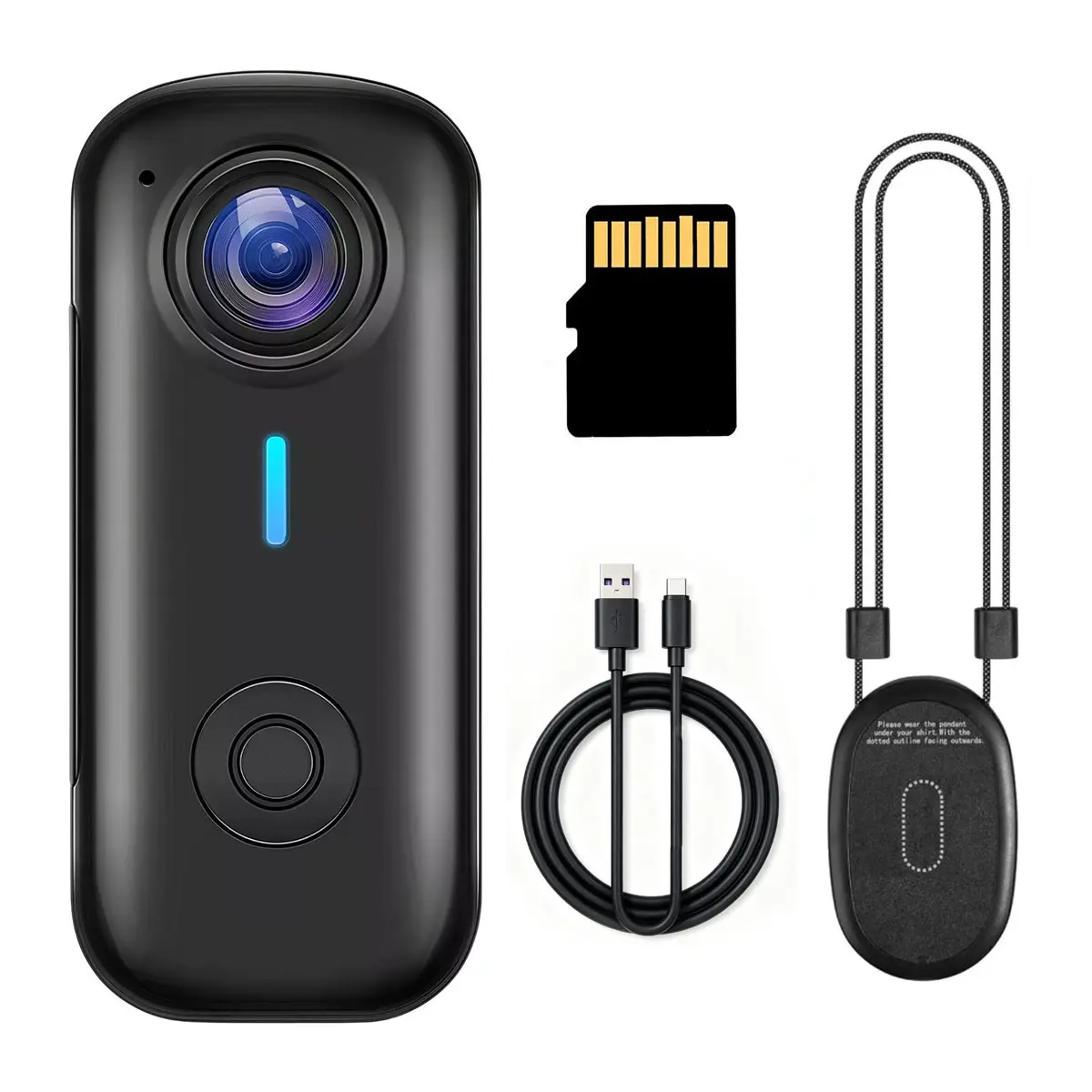High-Definition Thumb Sports Camera, Portable Pov Camera for Video Bloggers, Magnetic Mount, Compact Dv with Memory Card, Ideal for Skiing and Cycling
