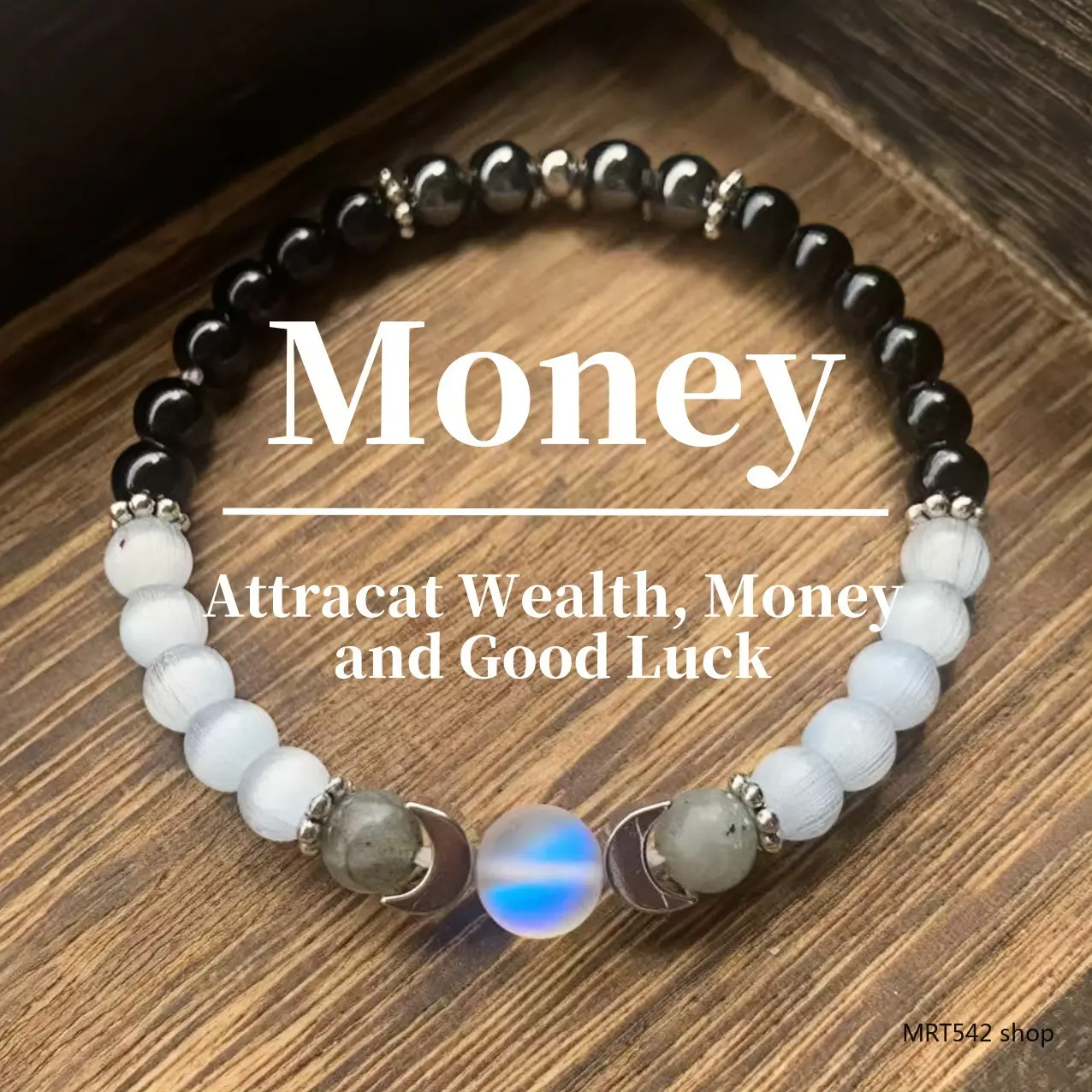 Unisex Natural Black Obsidian-Labradorite Beaded Bracelet - Triple Protection Amulet, Wealth-Attracting, Good Luck, Spiritual Yoga Costume Jewelry Gift for Adults