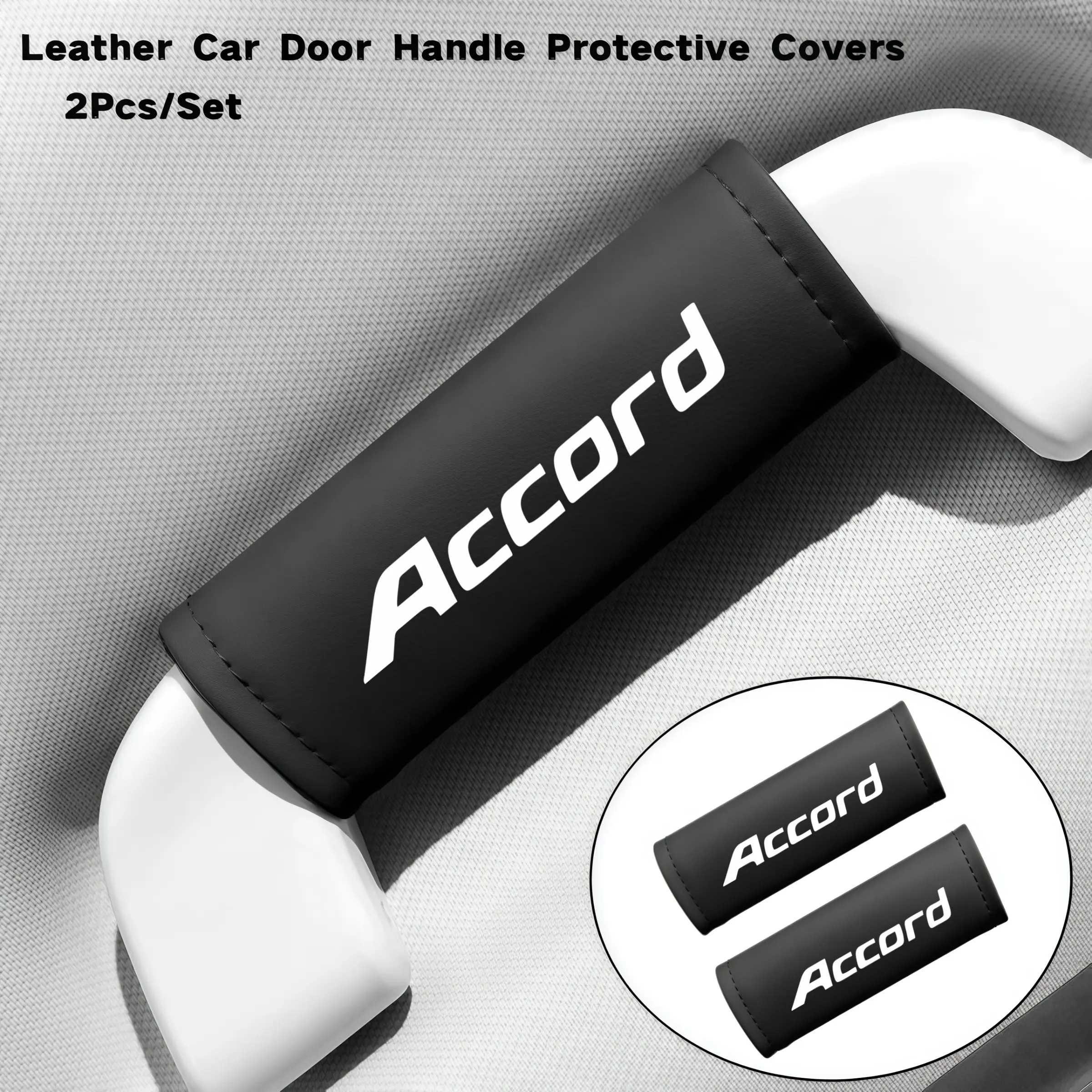 2pcs Car Door Handle Covers, Universal Fit Car Interior Accessories, Honda Accord Compatible, Protective Car Trim Guards, Automotive Vehicle Accessory