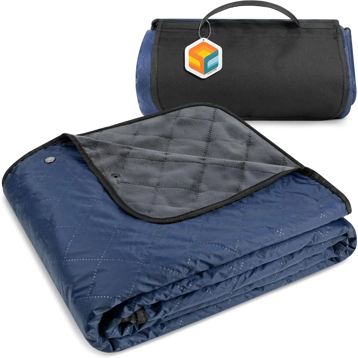 Large  Camping Blanket, Fleece Quilted Stadium Blanket for Cold Weather, Windproof Foldable Outdoor Blanket Mat for Picnic, Beach, Pets, , 60x80in