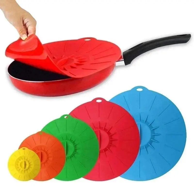 2026 5pcs Silicone Food Cover Set Universal Microwave Bowl Covers Reusable Vacuum Seal Stretch Pot Caps for Kitchen Storage