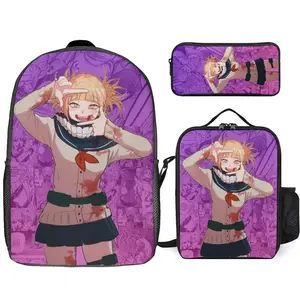 My Hero Academia Himiko Toga Backpack 3 Piece Set Travel Daypack Combination, Back to School Gifts