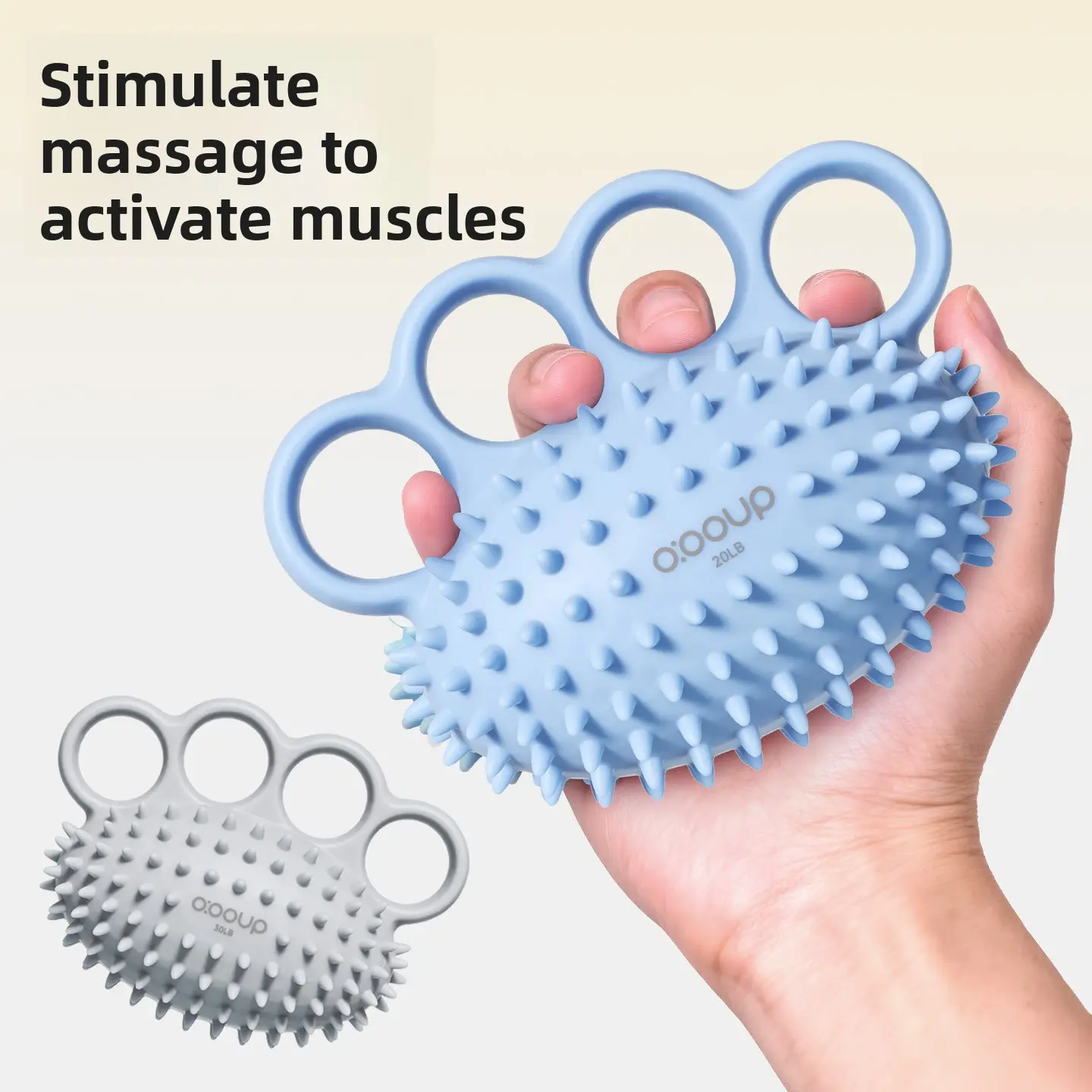 Adjustable 5-30LB Spiky Separate Finger Grip Trainer, Hand & Wrist Muscle Squeeze Ball for Improving Finger Mobility