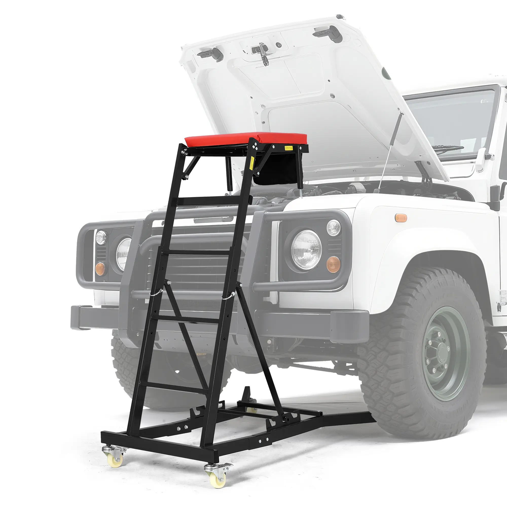 Top Automotive Creeper, 400LBS Capacity Adjustable Car Creeper (49.2"-68.9") with Locking Wheels & Tool Pouch, High Top Mechanic Creeper for Trucks, Garage Repair