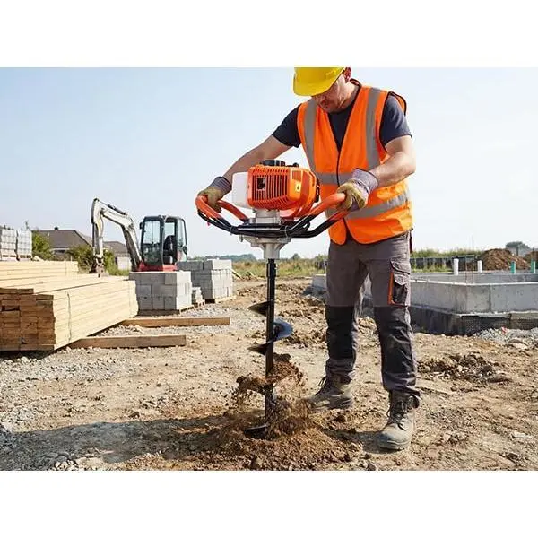 Garvee 52cc 2-Stroke Gas Powered Earth Auger, Post Hole Digger with 2 Auger Bits (6" & 10") & 3 Extension Rods, Anti-Vibration Design, EPA Certified, Max Digging Depth 10.5 ft for Fence, Deck, Planting Tree