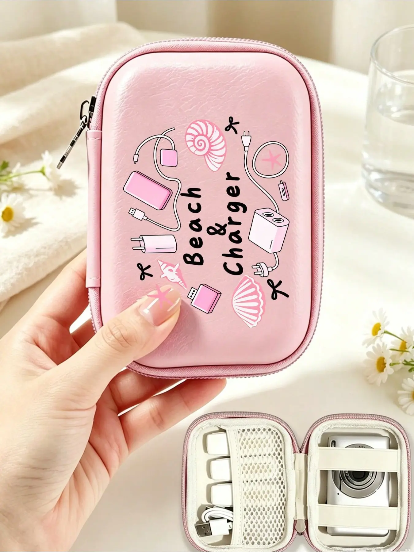 Travel Camera Bag with Digital Theme Print, Multi-Functional Storage, Waterproof, Large Capacity, Portable, Style, All Ages