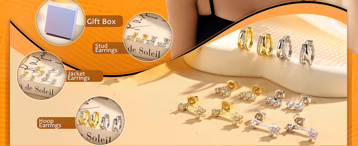 Jstyle 3 Pairs 925 Sterling Silver Earrings for Women Grils Hypoallergenic Silver/Gold Stud Hoops Earrings Set Dainty Studs Huggies Earings Flower Butterfly Earrings Sets for Multiple Piercings Jstyle 3 Pairs 925 Sterling Silver Earrings for Women Grils Hypoallergenic Silver/Gold Stud Hoops Earrings Set Dainty Studs Huggies Earings Flower Butterfly Earrings Sets for Multiple Piercings