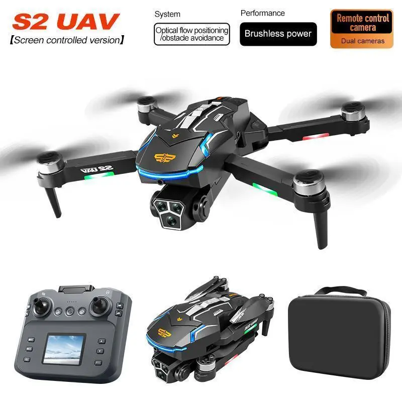 2026  Screen Controller Drone 1080P Screen Controller Drone Optical Flow Dual Adjustable Camera Vertical Shooting Optical Flow Hover Brushless Power Drone No Need Phone Control