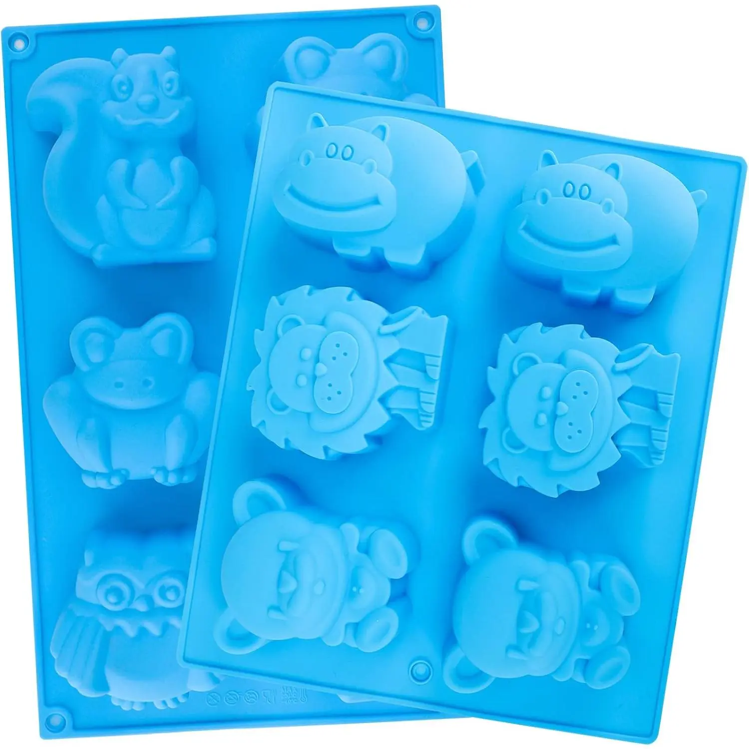 2-Pack Sturdy Nonstick Large Silicone 3D Bear-Shaped Animal Soap Molds, 11.3in x 6.6in & 9.3in x 7.7in Trays, Easy to Clean for Pet-Friendly Craft Projects, DIY Soap Making, Handmade Baking, No, Candle Making, 11.3”X6.6”