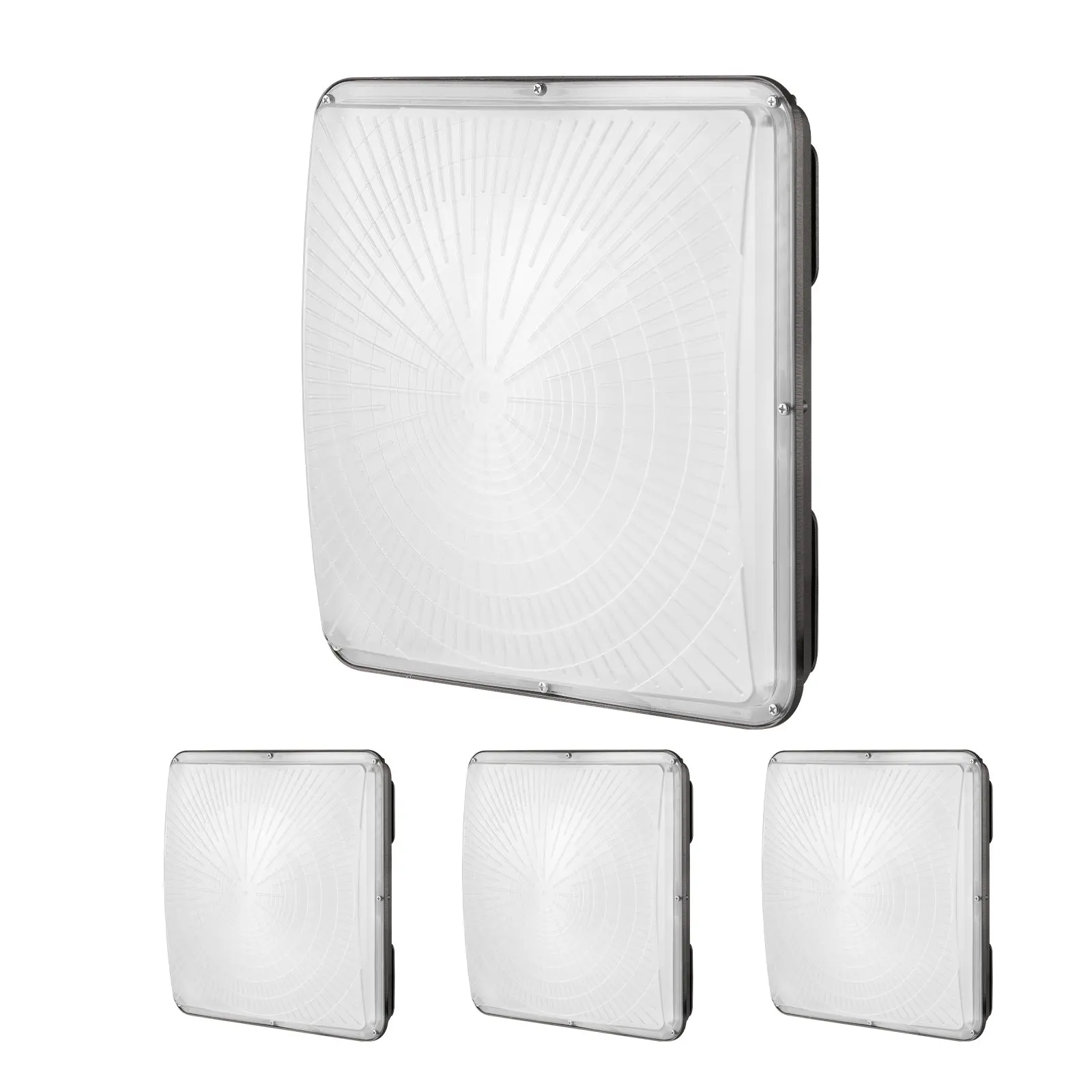 VEVOR 4 Pack LED Canopy Lights, 150W, 16500LM 5000K Daylight Commercial Industrial Outdoor Canopy Lights, 12.4" x 12.4" Surface Mount Ceiling Lighting for Gas Station Warehouse Garage Street Shop, IP65
