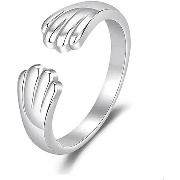 Paw Ring for Women,Adjustable  Paw Print Ring,Cute  Claw Hug Ring  Ring Paw Print Embrace Imprint Ring, Memorial Rings Statement Ring,Thanksgiving Birthday   for Women