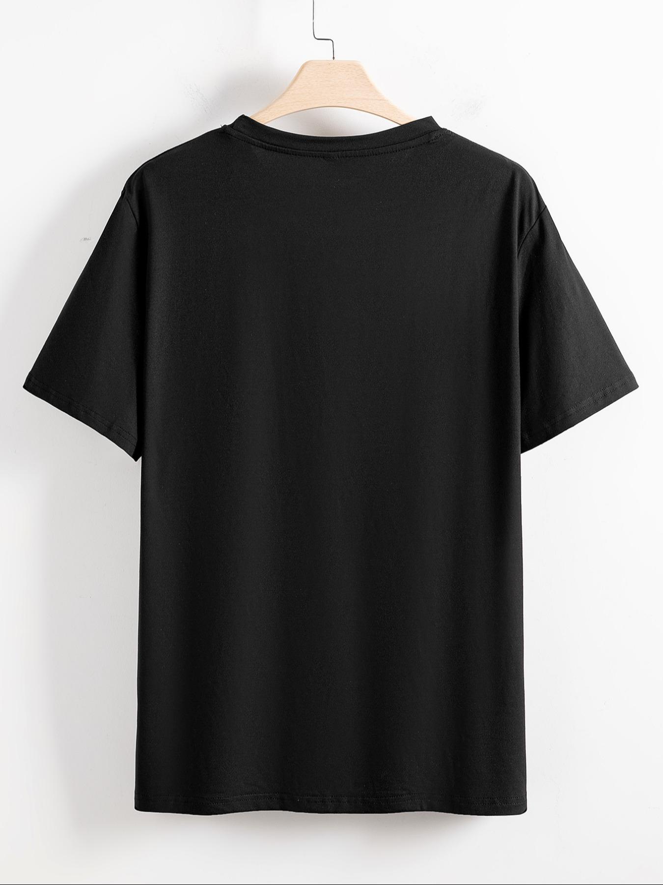 Men's Regular Fit Letter Print Round Neck Sleep Tee, Casual Soft Comfortable Knitted Short Sleeve T-Shirt For Daily Wear, Mens Sleepwear & Loungewear