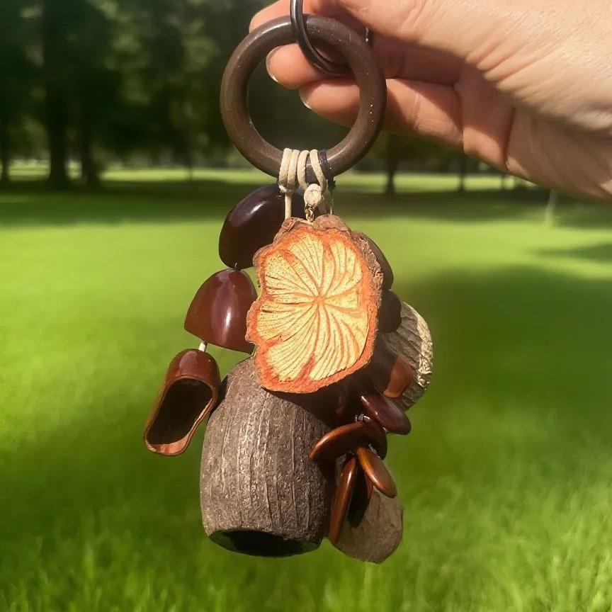 Naturally handcrafted fruit shell bell, with seeds, sound therapy handbell, wish-fulfilling fruit bag ornament, Yunnan specialty gift, mobile phone decoration accessory