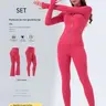 Women's Matching Activewe- Soft  Brushed Gold Zip Jacket with Pockets, 25in Inseam Leggings with Thumbholes, Tops, Gardenia Fragrance Outfit Sets for Running, Casual Travel Camping