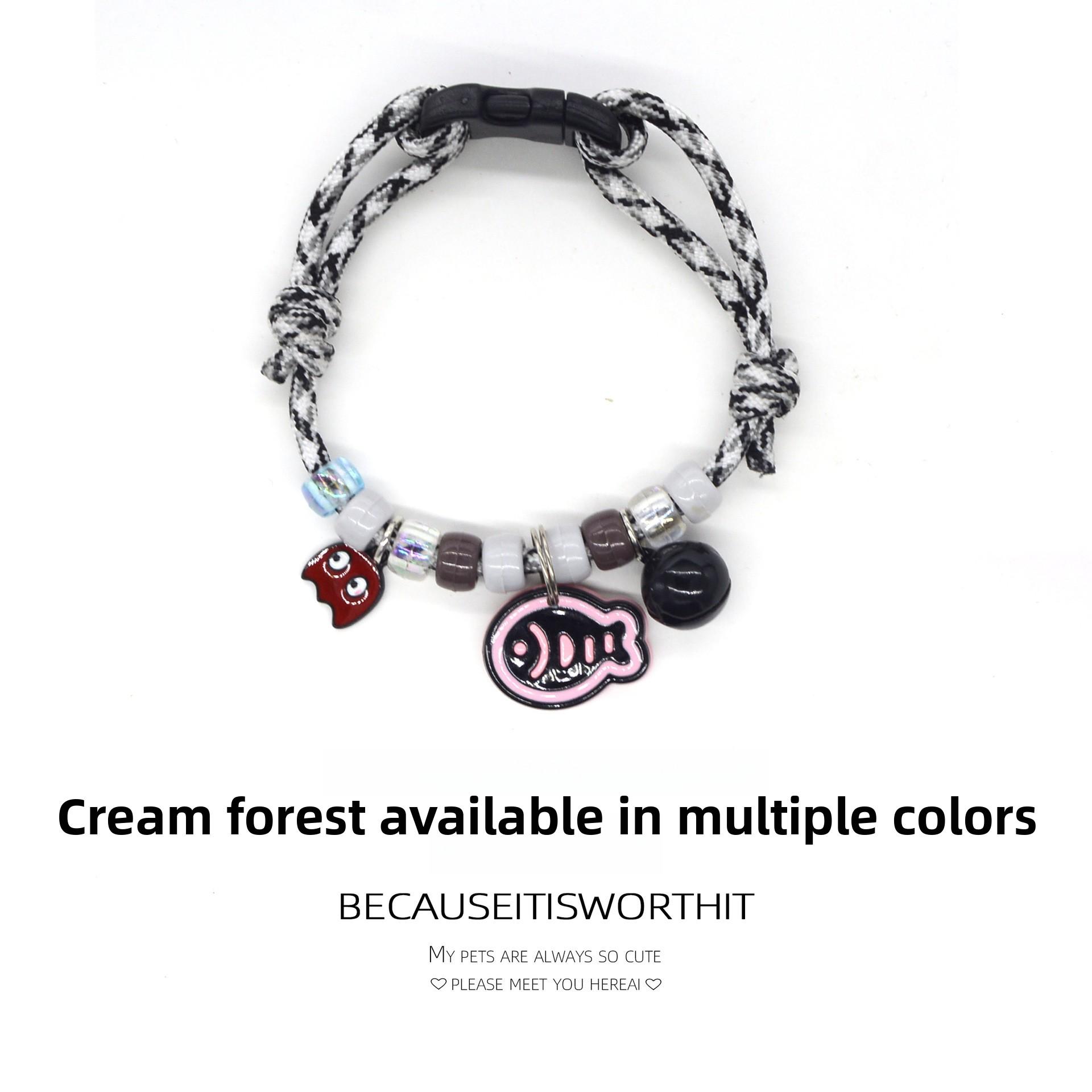 Cat and Dog Collar Necklace with Bell, Cute Paw Print, Simple Bell, Colorful Adjustable Collar