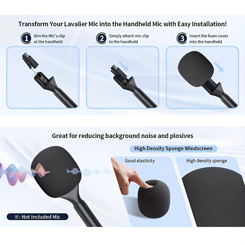 Portable Handheld Microphone Holder, Durable ABS Wireless Microphone Holder, Microphone Accessories for DJI Mic1/2, Rode Wireless GO II, Hollyland Lark M1/C1/150, Synco G1/A2/Movo