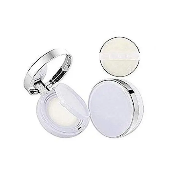 Silver Refillable Empty Air Cushion Compact Case, 15g/0.5oz Sealed ABS+Glass Container for Powder/Cream Foundation & Blush, Includes Mirror, Puff & Sponge for Natural Finish, Sealed Box, Abs+Sponge+Glass, Sealed Container