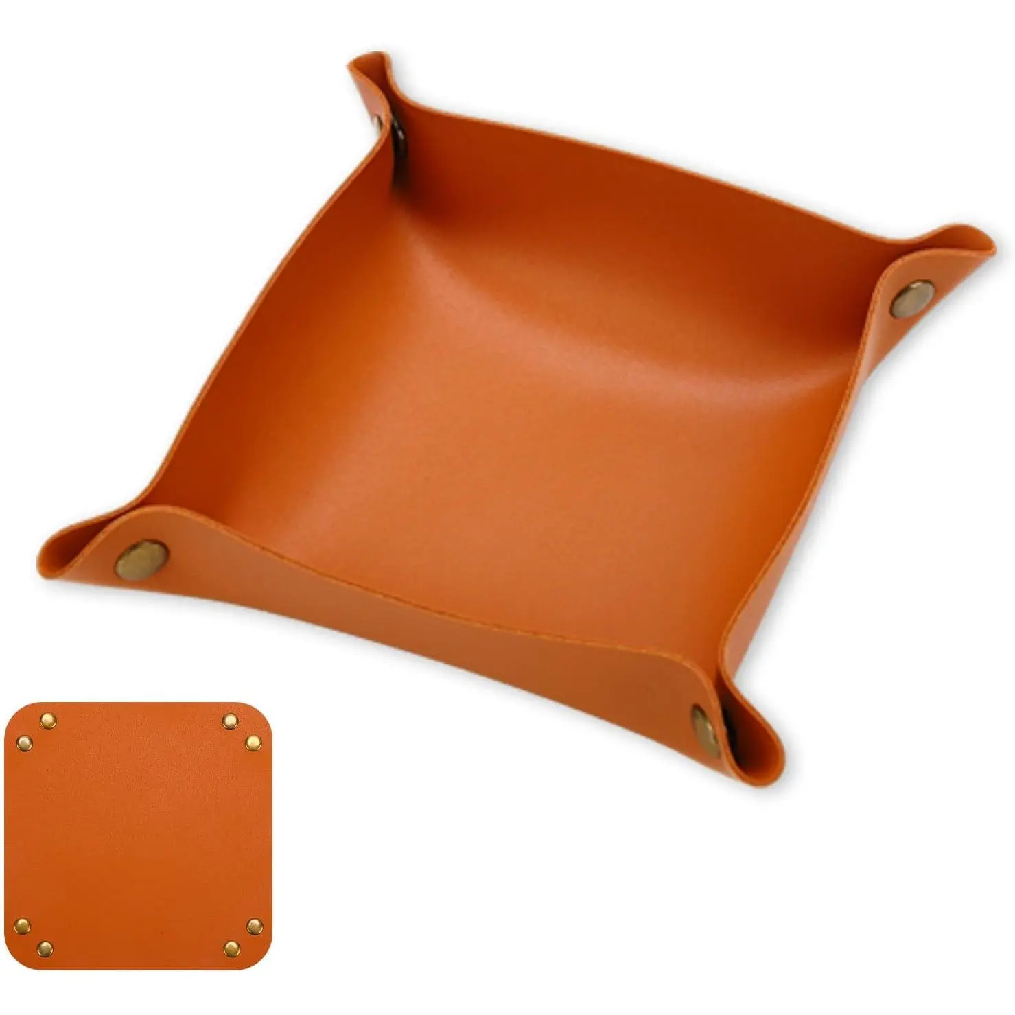 Leather Trays,PU Leather Desk Organizer Travel Organizer Trays for Travel, Office,,,,Phone(Brown)