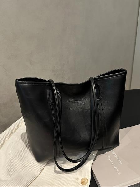 Fashionable Retro Shoulder Bag, Large Capacity Commuter Travel Tote, Pu Tote Satchel, Simple Versatile Design, High-Quality Material