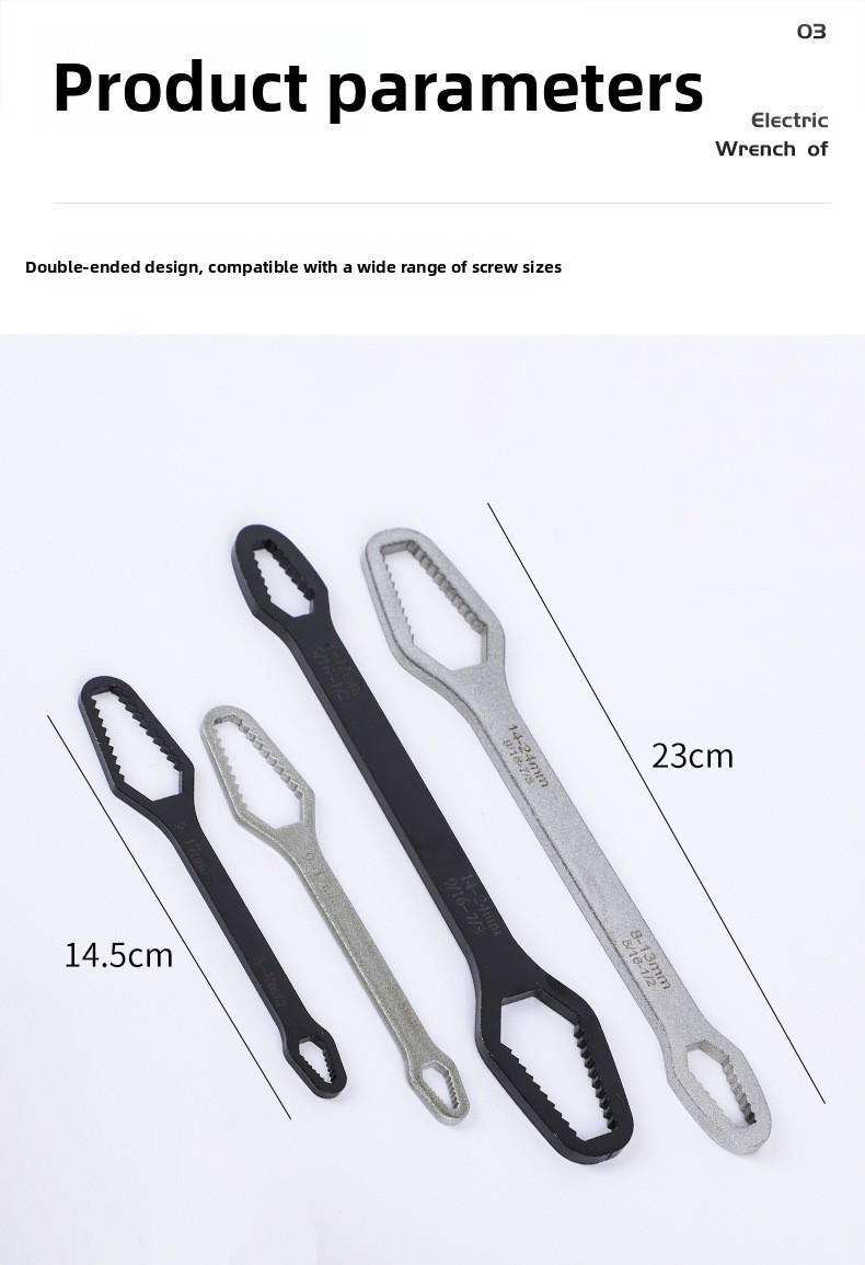 MultipurposePlum Blossom Wrench Universal Double Head Self Tightening Eyeglass Open End Wrench 8-22mm Household Adjustable Spanner