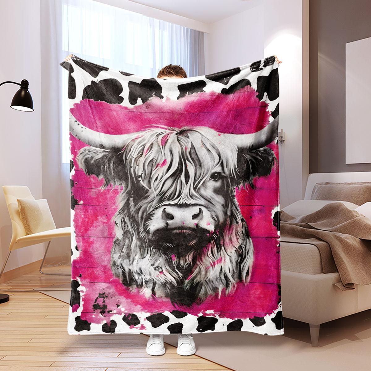 Yak Print Cozy Blanket, Soft Comfortable Warm Napping Throw, Sleeping Bedding Supplies for Home Office Travel