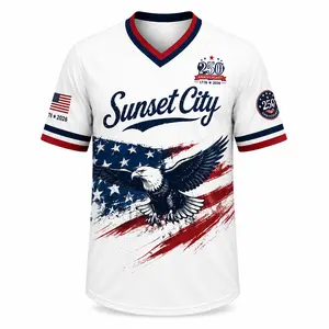 USA 250th Anniversary V Neck Jersey, Patriotic Eagle American Flag Shirt, 4th of July Independence Day Outfit for Men Women,gifts for him,Size S-5XL，clothes，outfits，men's wear，men fashion，summer men clothes，fashion men clothes,4th of july shirts