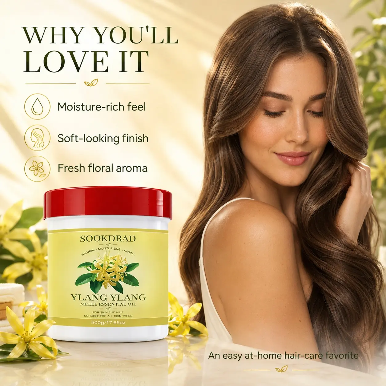 Ylang Ylang Essential Oil, Natural, Herbal, Moisturizing, For Skin, Hair, All Skin Types, 500g