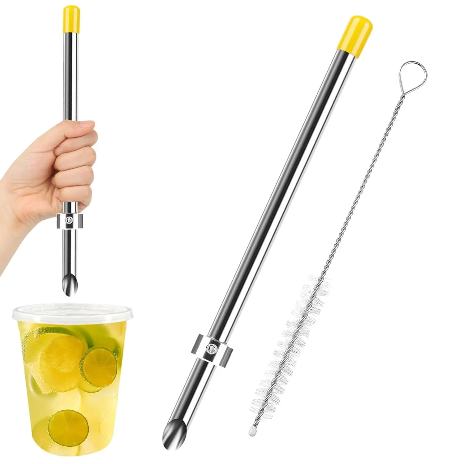 1pc 316 Stainless Steel Straw Hole Puncher for Plastic Lids, Ideal for Lemonade Preparation