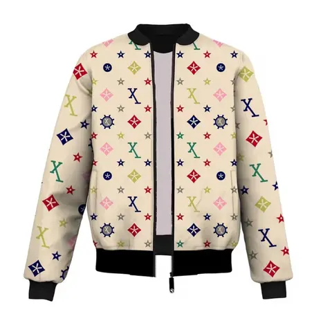 Lightweight Casual Letter Star Print Jacket, Soft Shell Zipper Closure Streetwear, Perfect for Spring & Fall, Unlined Outerwear, Long Sleeve Outerwear