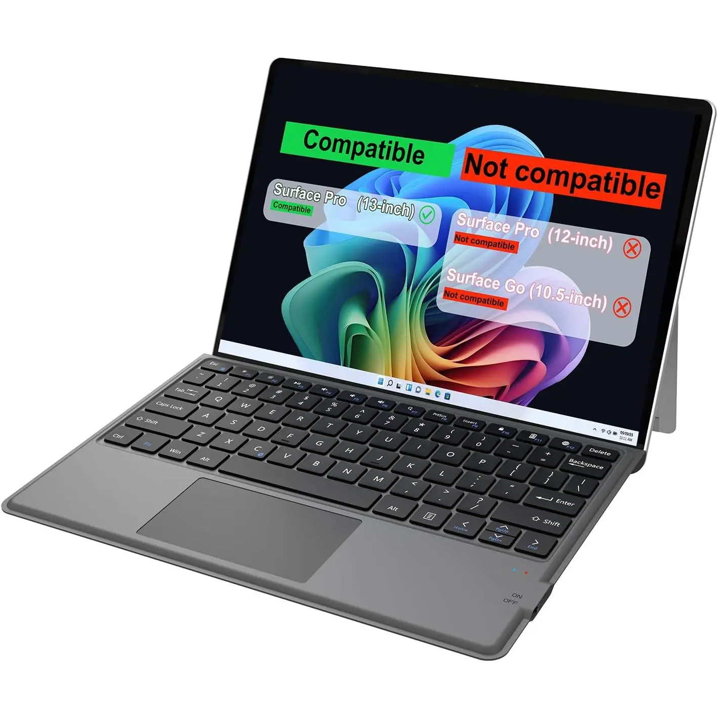 Surface Pro Keyboard Type Cover, Ultra-Slim Portable   Keyboard for  Surface Pro 13-inch with Touchpad -in Rechargeable