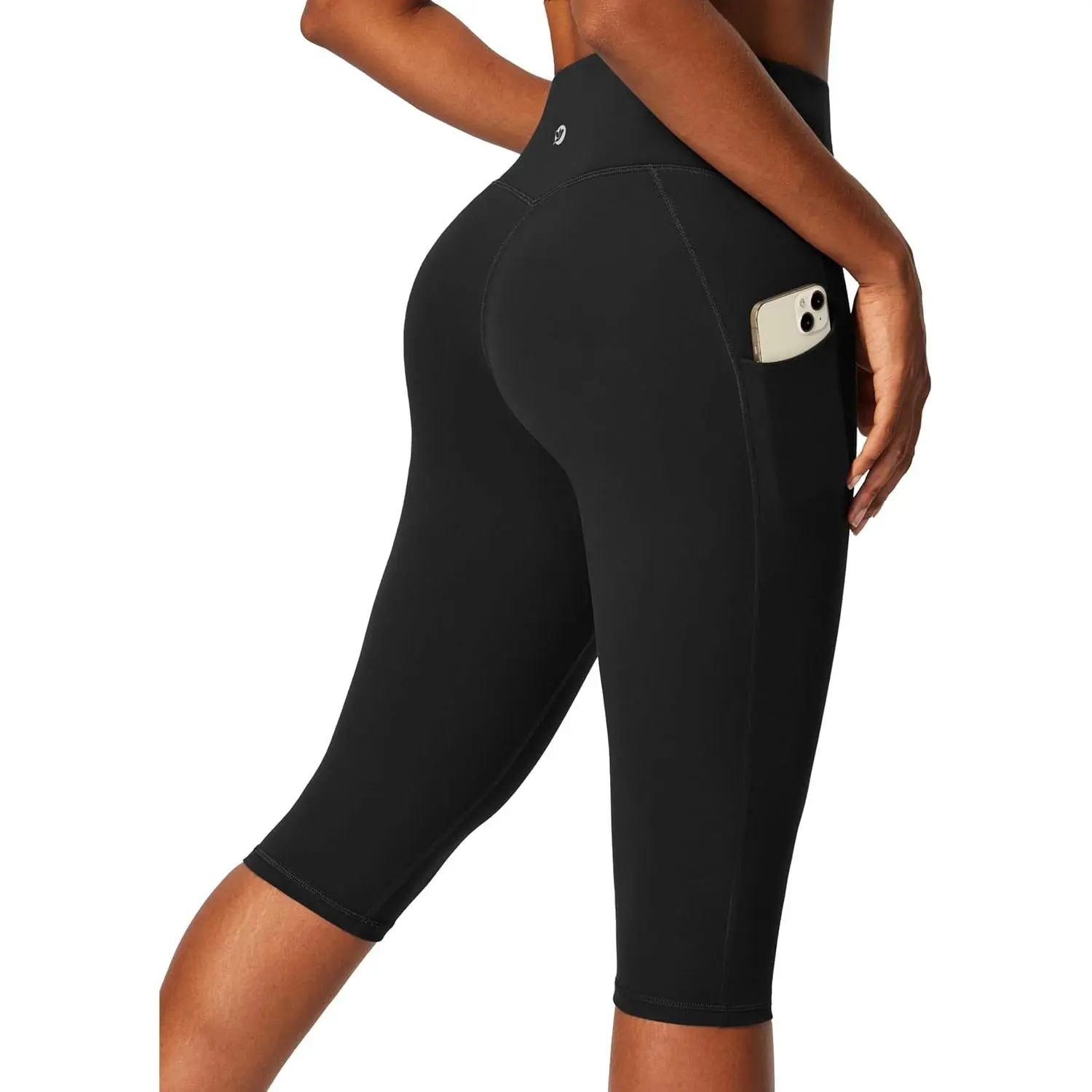 Women's IUGA High Waisted Capri Leggings with Pockets - Compression, Snug Fit, Pre Workout, Sporty Chic Everyday Active Women's Clothes for Yoga & Workout, Knee Length